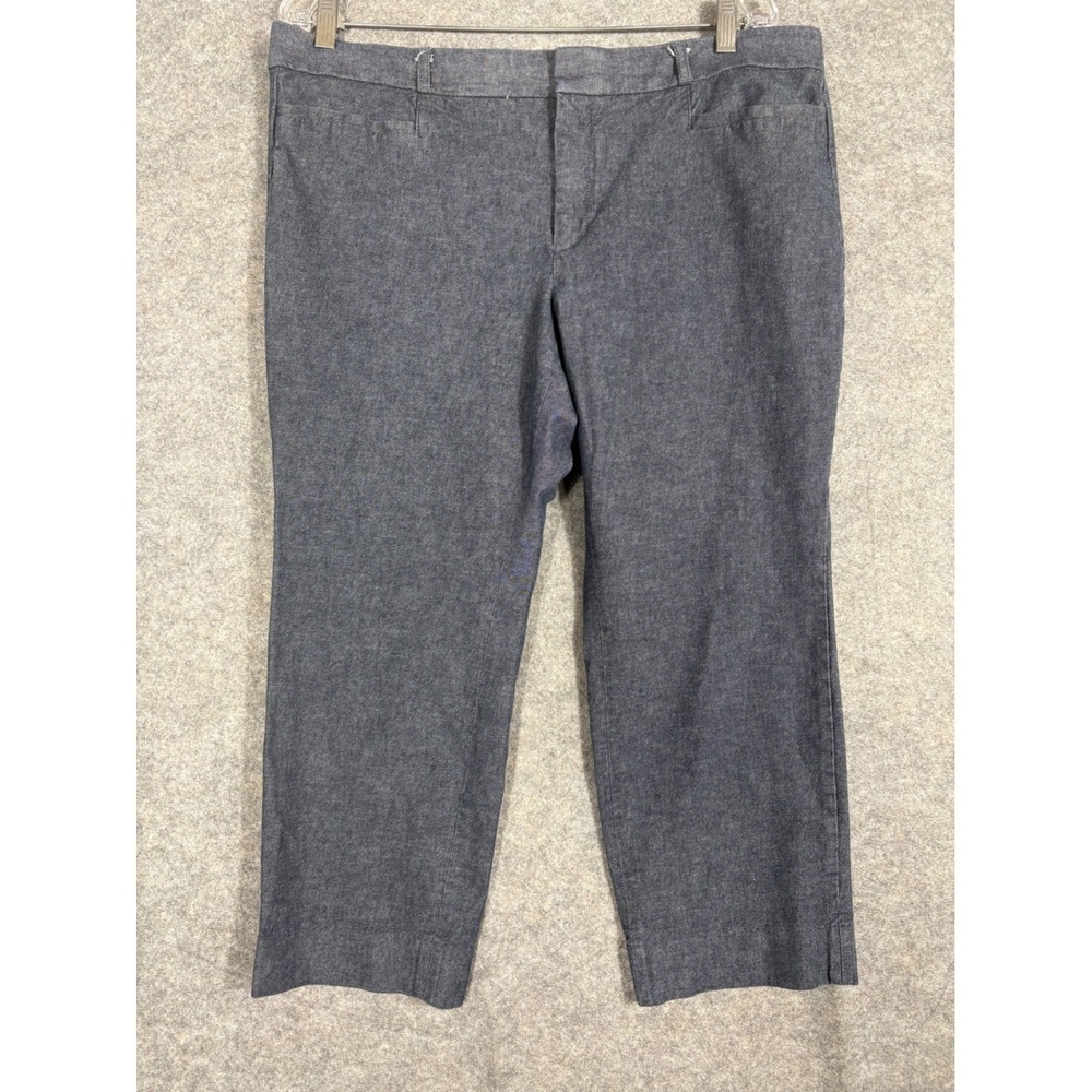 Banana Republic Sloan Light Wash Denim Chambray Cropped Pants Size 16S